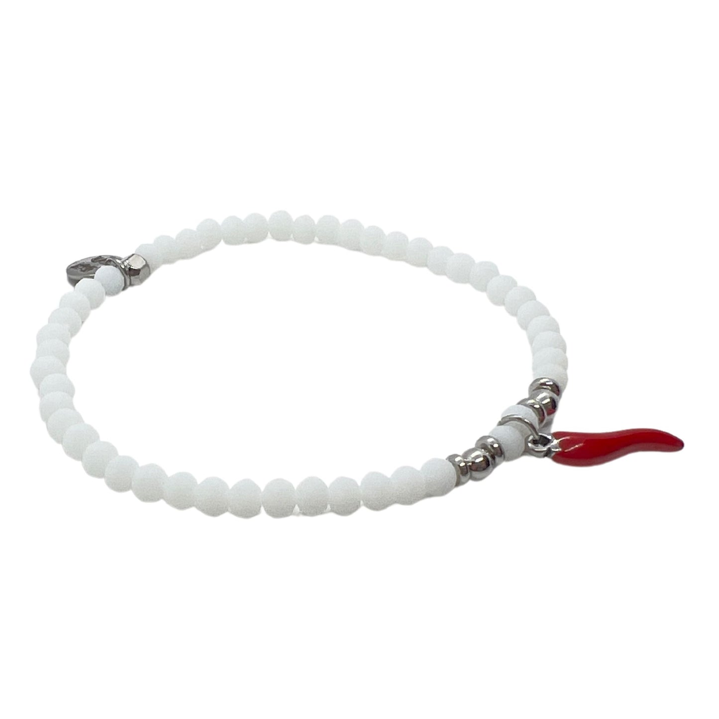 Bracciale "good luck!" bianco ghiaccio