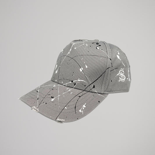 Cappellino Grigio Schizzi Bianchi e Neri